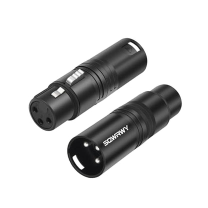 2-Pack 3Pin XLR Male to Female Adapter, Zinc Alloy Shell Balanced Audio Coupler, Secure Lock for Microphone & Cable Connection, Professional 3-Pin Connector - color: XLR M TO F