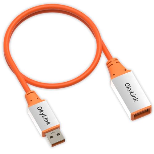 OkyLink Active USB 3.2 Gen 2 Extension Cable 10Gbps, 1.5ft | 0.5m,Male to Female, Built-in Signal Repeater, for External SSD & High-Speed Desktop Connections - color: USB3.2(10Gbps), size: 1.5ft (0.5m)