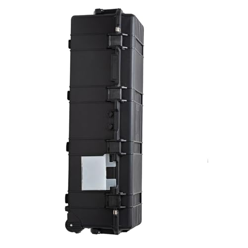 44"L x 16"W x 14"H Large Hard Case with Foam, Portable Rolling Hard Case with Wheels, Waterproof Shockproof Dustproof, Suitable for Cameras, Lenses, Camcorder, Instrument, Telescopes (Black)
