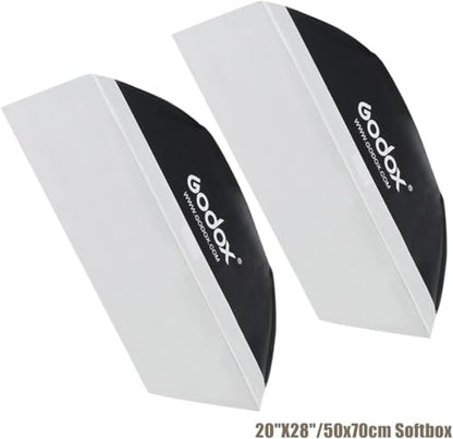 Godox Studio Flash Light Kit for Photography, Strobe Softbox Lighting Kit, 2x180W Daylight Compact Monolight with Flash Trigger, Softbox, Light Stands, Reflector Storage Bag, Umbrella, AC 110V Powered