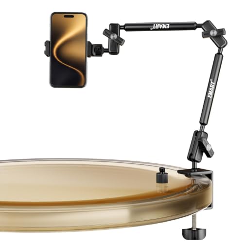 EMART 21”Magic Arm Clamp Kit,Overhead Desk Camera Mount with 1/4”&3/8” Screw,Articulating Desktop Boom Arm Compatible with Webcam/Monitors/Mics for Streaming/Recording