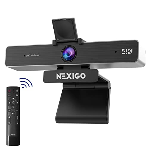 Zoom Certified NexiGo N950P Pro 4K Zoomable Webcam with Remote and Software Control, Sony Starvis Sensor, 5X Digital Zoom, Web Camera with Dual Stereo Mics (Renewed) - style: 4K Webcam w/ Remote