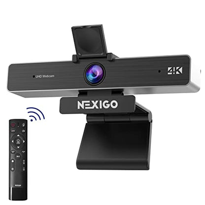 Zoom Certified NexiGo N950P Pro 4K Zoomable Webcam with Remote and Software Control, Sony Starvis Sensor, 5X Digital Zoom, Web Camera with Dual Stereo Mics (Renewed) - style: 4K Webcam w/ Remote