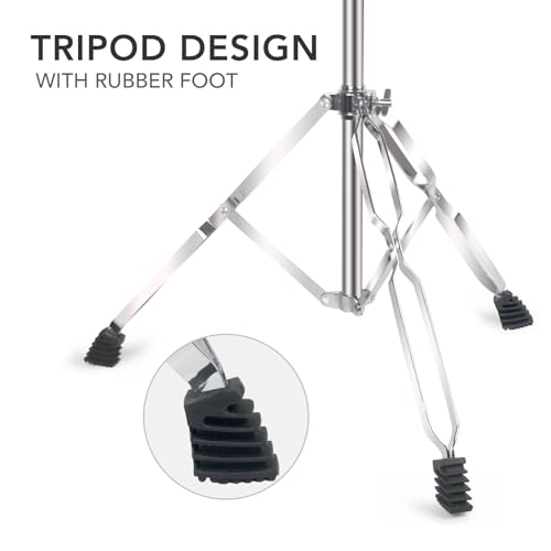 Boom Cymbal Stand, Adjustable Cymbal Stand for Drum Hardware Percussion Mount Holder Gear Set Drum Hardware Set for Mounting Crash, Ride, Splash Cymbals, Double Braced Legs with Rubber Feet