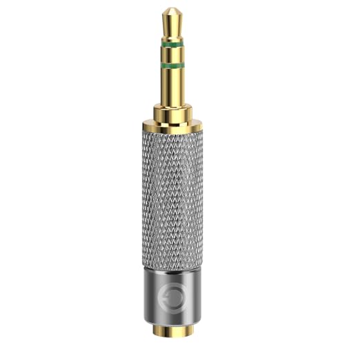 GEEKRIA 3.5mm Male to Balanced Female Headphones Adapter, Connects 3.5mm 4-Pole Headphone Cables to Balanced Audio Players, Aluminum Alloy, Gold Plated - size: 1.81 X 0.24 inches (4.6 0.6 cm)