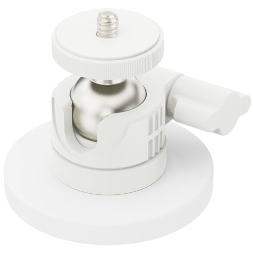 ULIBERMAGNET White Magnetic Camera Mount, Strong Magnetic Mount with 360° Rotation Ball Head, Security Camera Holder with 1/4 inch Thread for GoPro,DJI OSMO Action - style: White 2.59INCH Magnetic Camera Mounts