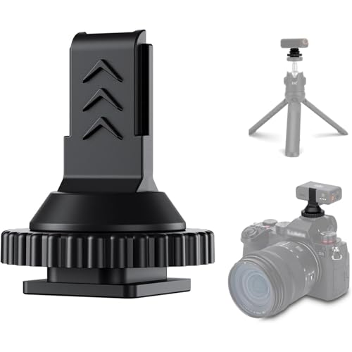 JJC Cold Shoe Mount Adapter for DJI Mic 2 with 1/4"-20, Durable ABS Cold Shoe Adapter for DJI Mic2 Only, Hot Shoe Accessories for DSLR Camera Vlogging Video Recording - size: for DJI Mic2 Only