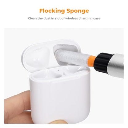 K&F Concept Multifunctional Lens Cleaning Kit, Aluminium Alloy Lens Cleaning Pen*1 + Airpods Cleaning Stripper*3 + Flocking Sponge*3 for Bluetooth Earphones Case, Camera Lens, Optical Lens, Glasses