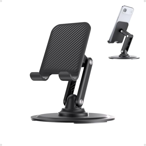 Adjustable Phone Stand for Desk, 360° Rotating Foldable Mobile Phone Holder, Sturdy Office Desk Accessories for All iPhone & Samsung Galaxy Models - color: Desktop Phone Holder