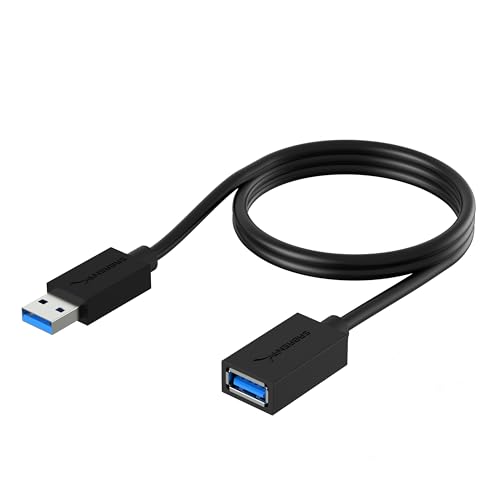 SABRENT 22AWG USB 3.0 Extension Cable A Male to A Female [Black] 3 Feet (CB-3030) - color: BLACK, size: 3 FT