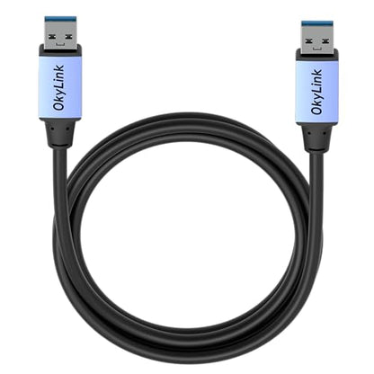 OkyLink USB 3.0/3.2 Gen 1 Data Cable A to A, Male to Male 5Gbps, 5ft | 1.5M, Aluminum Housing, for Barcode Scanner and POS System - color: USB3.0(5Gbps), size: 5ft (1.5m)