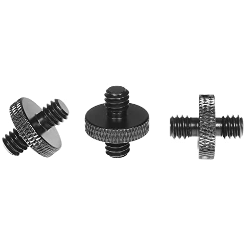 6 Pack 1/4" Male to 1/4" Male Camera Mount Screw Tripod Mount - Precision Made - color: Black