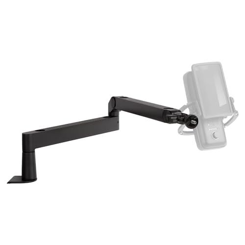 Elgato Wave Mic Arm Low Profile Microphone Boom Arm | Sits below shoulder line, 360-degree rotation, Magnetic cable channels, All-metal build, Fully adjustable mount - style: Mic Arm LP