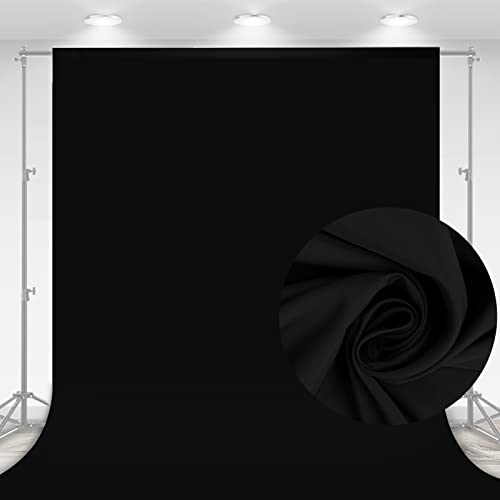 Aimosen 10 x 7 FT Black Backdrop Background for Photography, High Density Polyester Fabric Pure Black Photo Backdrop Curtain Screen Collapsible Seamless for Photoshoot Portraits Party Video Studio - color: Black, size: 7 X 10 FT