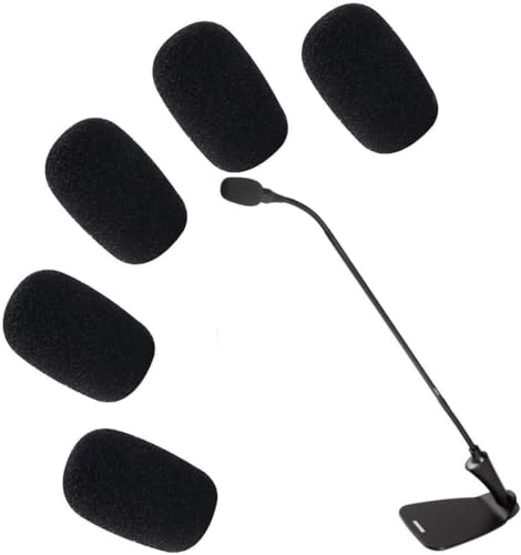 5 Pack Black Replacement Microphone Sponge Wind Shield Windscreen Foam Cover for Microphone Windscreen for Shure CVG18-B/C Gooseneck Condenser Mic