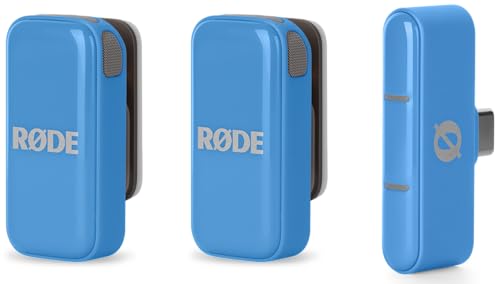 RØDE Wireless Micro - Compact Wireless Microphone, Two Mics with Charge Case for Smartphone Content Creation - USB-C, Blue - color: USB-C Blue