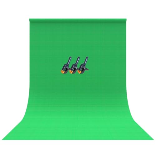 Bower Green Screen Fabric Backdrop 5 x 7 FT for Streaming, Gaming, Zoom, Broadcasting Green Screen Backdrop, Photography Small Photo Green Curtain with 3 Backdrop Clip