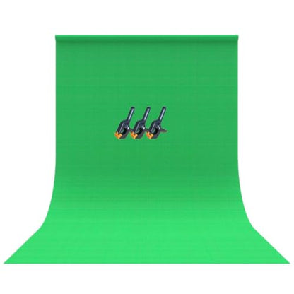 Bower Green Screen Fabric Backdrop 5 x 7 FT for Streaming, Gaming, Zoom, Broadcasting Green Screen Backdrop, Photography Small Photo Green Curtain with 3 Backdrop Clip