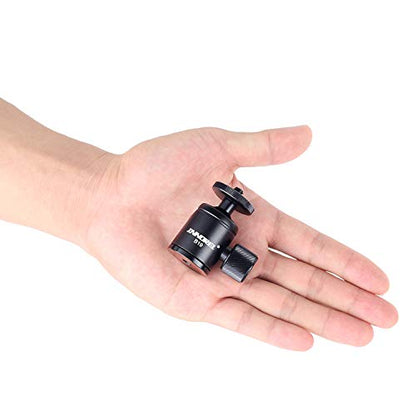 Mini Tripod Ball Head-INNOREL B19 Mount Head-Metal Ballhead 360° Pan 90° Tilt Tripods Mount with 3/8" to 1/4" Adapter CNC Ballheads,Max Load 6.61 lb for Phone/DLSR Camera/Mini Holder (1 Piece)