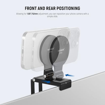 NEEWER Continuity Camera Mount for Desktop Monitor, Magnetic Tri Fold Desk Phone Webcam Holder with Arca Type Base, Compatible with MagSafe iPhone iMac Apple TV 4K Desktop Mac Laptop Samsung, SP08 - style: SP08