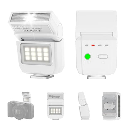 Ulanzi SL03 Mini Flash Speedlite - GN8 Powerful 6500k On-Camera Flash Light, 4 Power Levels, Compatible with Sony ZV-1/ZV-E10/Canon/Nikon/Fuji/Panasonic/Leica/Olympus, Not Fits Sony ZV-1F（White） - color: White