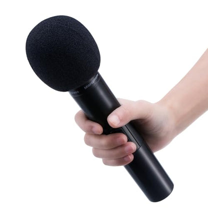 Mudder 5 Pack Foam Mic Cover Handheld Microphone Windscreen (5 Pack) | Fits Handheld Mics, Microphone Pop Filter,Microphone Muffler,Foam Microphone Cover, Snug Fit Ball Shape