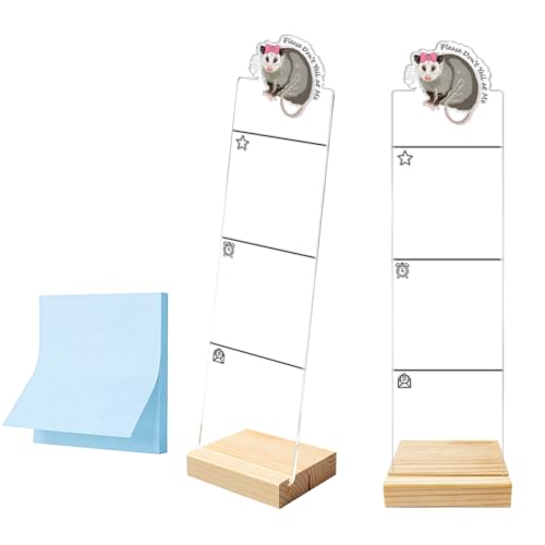 Monitor Memo Board Sticky Note Organizer Computer Monitor Memo Board Opossum Acrylic Desk Accessories Removable Wooden Base Set Sticky Notes 100 Sheets 11.8×3.1 inches - color: Opossum 02
