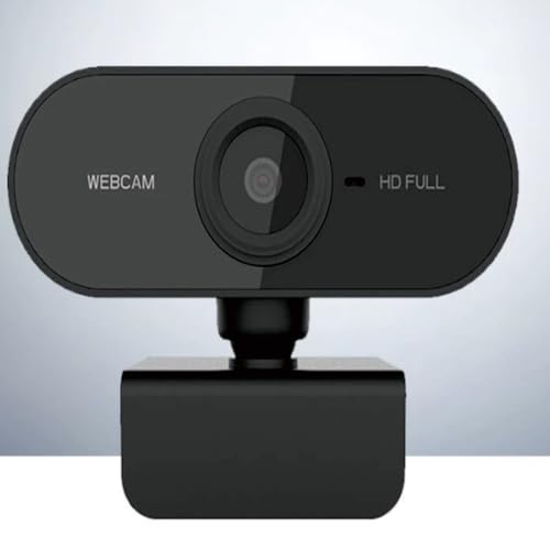 Shcngqio 1080P HD Webcam with Microphone, Noise Cancellation, Privacy Cover, Wide-Angle Lens, Auto Light Correction, Plug & Play USB Webcam for Laptop, Desktop, PC, Mac, Zoom, Skype, Streaming (Black)