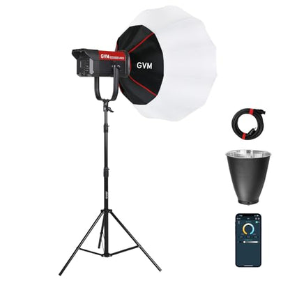 GVM 300W Video Light Kit with Lantern Softbox, SD300B AIO Photography Light with Bluetooth Control, 12 Scene Modes, 2700K-6800K Professional Studio Filming LED Light for YouTube, Vlog, Live Streaming - size: 300W - With Lantern Softbox