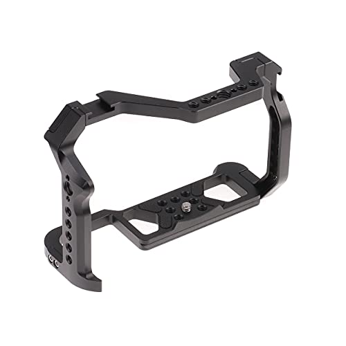 Hersmay R5 R6 Cage with Top Handle,Aluminium Alloy Camera Cage for Canon EOS R5 R6 Mirrorless Cameras, Vlogging Video Shooting Filmmaking Rig Stabilizer with 1/4" Mounting and 3/8" Arri Locating Hole - size: für Canon EOS R5 R6