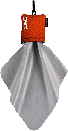 SPUDZ Pro | 10" x 10" Microfiber Cloth Screen & Lens Cleaner w/ 4ml Bottle | - color: Blaze Orange W/ Bottle of Fogzoff