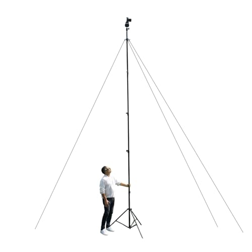 Glide Gear TST 20 Sky High 20' Tall Video Camera Tripod Stand – Air-Cushioned Telescoping Sections, Supports Up to 8 lbs – Ideal for Overhead Shots in Film & Photo - Stabilization Kit Included - size: TST 20 - 20 Ft. Tripod