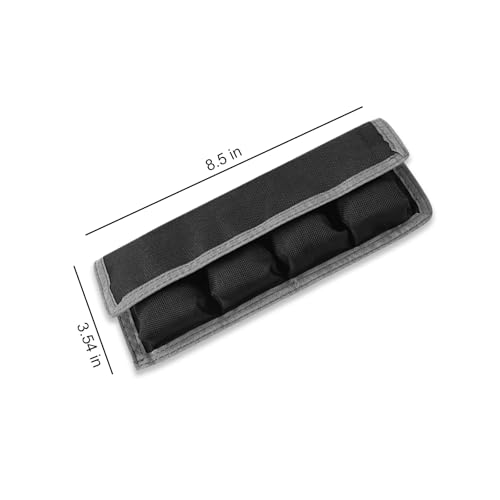 Camera Battery Case Pouch Holder Storage Organizer Bag for AA/AAA Batteries Lithium Ion Cells and 4 Keeper Slots Fits LP-E6 EN-EL15 NP-FW50 NP-F550 and More Compact Travel Cases (Gray)