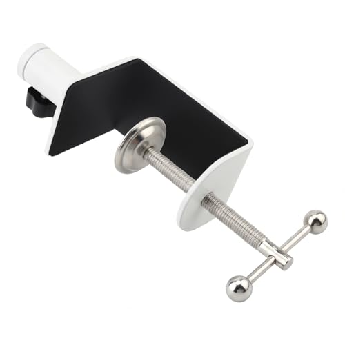 Heavy Duty Metal Desk Clamp,Upgrad C-Clamp Mount for Mic Boom Arm Desk Lamp | 12mm mounting hole. Rubber-lined jaws prevent wear.Fits max 58mm Desk. Quick knob adjustment. For mic arms/phone stands/lamps - color: White