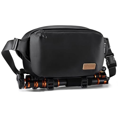 K&F CONCEPT Camera Sling Bag Crossbody Bag Waterproof Camera Shoulder Backpack DSLR/SLR/Mirrorless Camera Case - color: 09 Black Medium