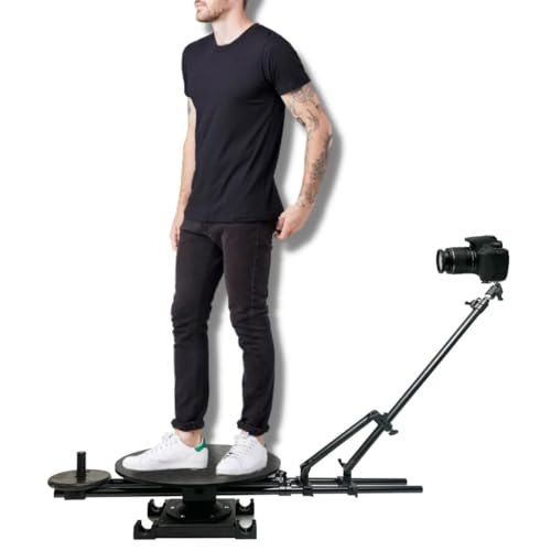 Glide Gear REVO 150 Camera Rig – 360° Full-Body Shots – Rotating Arm for DSLR/Smartphone, 250lb Capacity Base, Adjustable Extension - style: Full Body 360 Rig