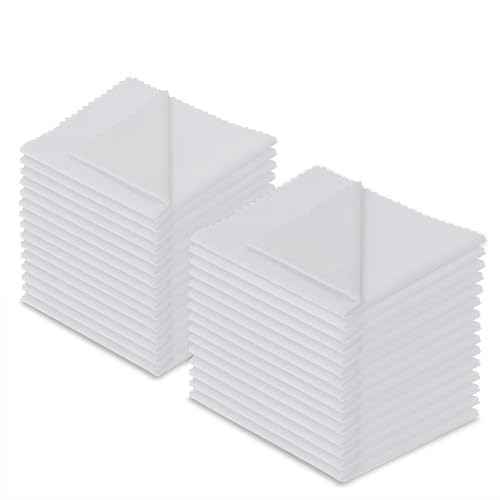 Microfiber Cleaning Cloth, 30 Pack - 200+ GSM Heavyweight Lint-Free Streak & Scratch-Free Cloths for Eyeglasses, Glasses, Screens, Camera Lens - 7x6 Inch Premium White, Bulk, Reusable