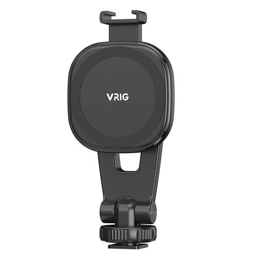 VRIG MG-03 Magnetic Phone Tripod Mount for iPhone and MagSafe Cases | 360° Rotation Cold Shoe, Camera Phone Mount Compatible with iPhone 17 16 15 14 13 12 Series, Phone Holder for Camera, Tripod - size: MG-03