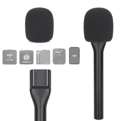 YOUSHARES Interview Microphone Handheld Adaptor for Rode Wireless Go II/Wireless PRO/Wireless ME/DJI Mic/DJI Mic 2 - color: Mic Handle & Mic Cover