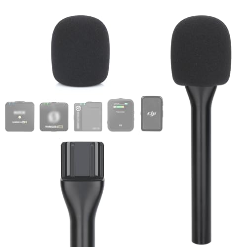 YOUSHARES Interview Microphone Handheld Adaptor for Rode Wireless Go II/Wireless PRO/Wireless ME/DJI Mic/DJI Mic 2 - color: Mic Handle & Mic Cover