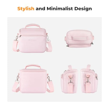 K&F CONCEPT Camera Sling Bag Small Crossbody Camera Case DSLR/SLR/Cute Compact Shoulder Photography Bags for Photographers - color: 02-Pink