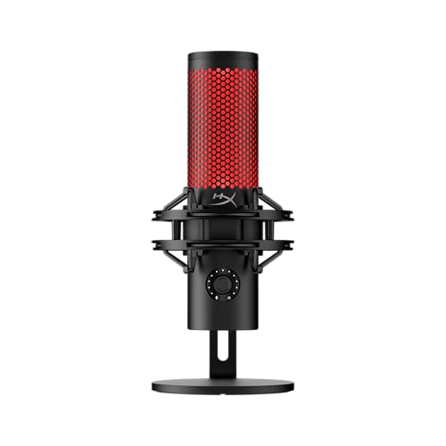 HyperX QuadCast 2 – USB Microphone for Gaming, Streaming and Podcasting, with On-Board Controls, LED Lighting, Removable Shock Mount, PC, Mac, PS5, PS4, USB-C - Black - style: QuadCast 2