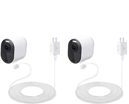 16ft/4.8m Weatherproof Outdoor Charging Cable w/Quick Charge Adapter Compatible with Arlo Ultra/Ultra 2/Pro 3/Pro 4/Pro 5s (2 Pack, White) – NOT Compatible with Arlo Pro (6th Gen)/Essential Spotlight - size: 2 Pack, 16ft
