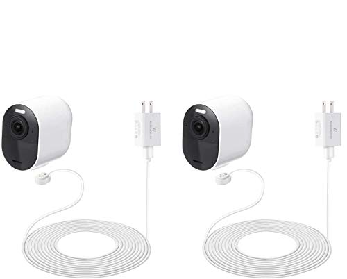 16ft/4.8m Weatherproof Outdoor Charging Cable w/Quick Charge Adapter Compatible with Arlo Ultra/Ultra 2/Pro 3/Pro 4/Pro 5s (2 Pack, White) – NOT Compatible with Arlo Pro (6th Gen)/Essential Spotlight - size: 2 Pack, 16ft