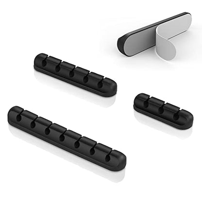 3 Pack Cable Clips Cord Management Organizer, Black, Silicone