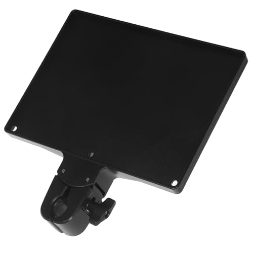 Microphone Stand Tray Clamp-on Utility Holder with Sound Card Shelf, Black Plastic Mic Stand Organizer for Live Streaming, Recording, and Stage Use