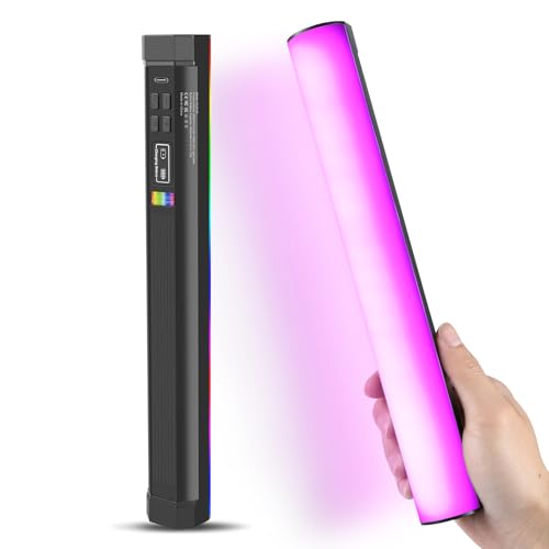 114 LEDs RGB Video Light Wand, Magnetic Handheld Magnetic Tube Light 2500K-9000K CCT & 20 Scene Modes with 3000mAh Battery, 95+ CRI, 120° Beam Angle for Photography YouTube TikTok Vlog - size: 11.8 inch
