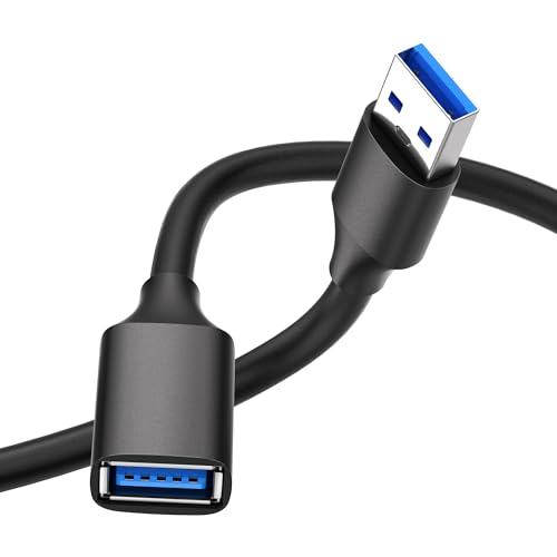 USB 3.0 Extension Cable 3.3FT, USB Extender Cord Male to Female 1Pack | 5Gbps fast data transfer. Ideal for keyboard, mouse, flash drive, printer, hard drive, camera and desktop setup - size: 3.3ft