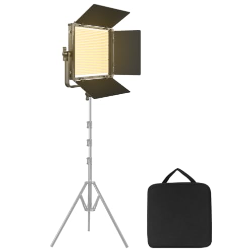 GVM LED Video Light Panel, 40W Bi-Color Photography Lighting with 22000 Lux/0.5m, CRI 97+, 3200K-5600K 672 LED Beads, Continuous Lighting for YouTube TikTok Streaming Portrait Studio Filming