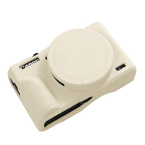 G7X Mark III Case, Protective Case for Canon Powershot G7X Mark III Digital Camera, Removable Lens Cover Silicone Sleeve Soft Camera Cover Rubber Protective Body Skin- Beige - color: Beige